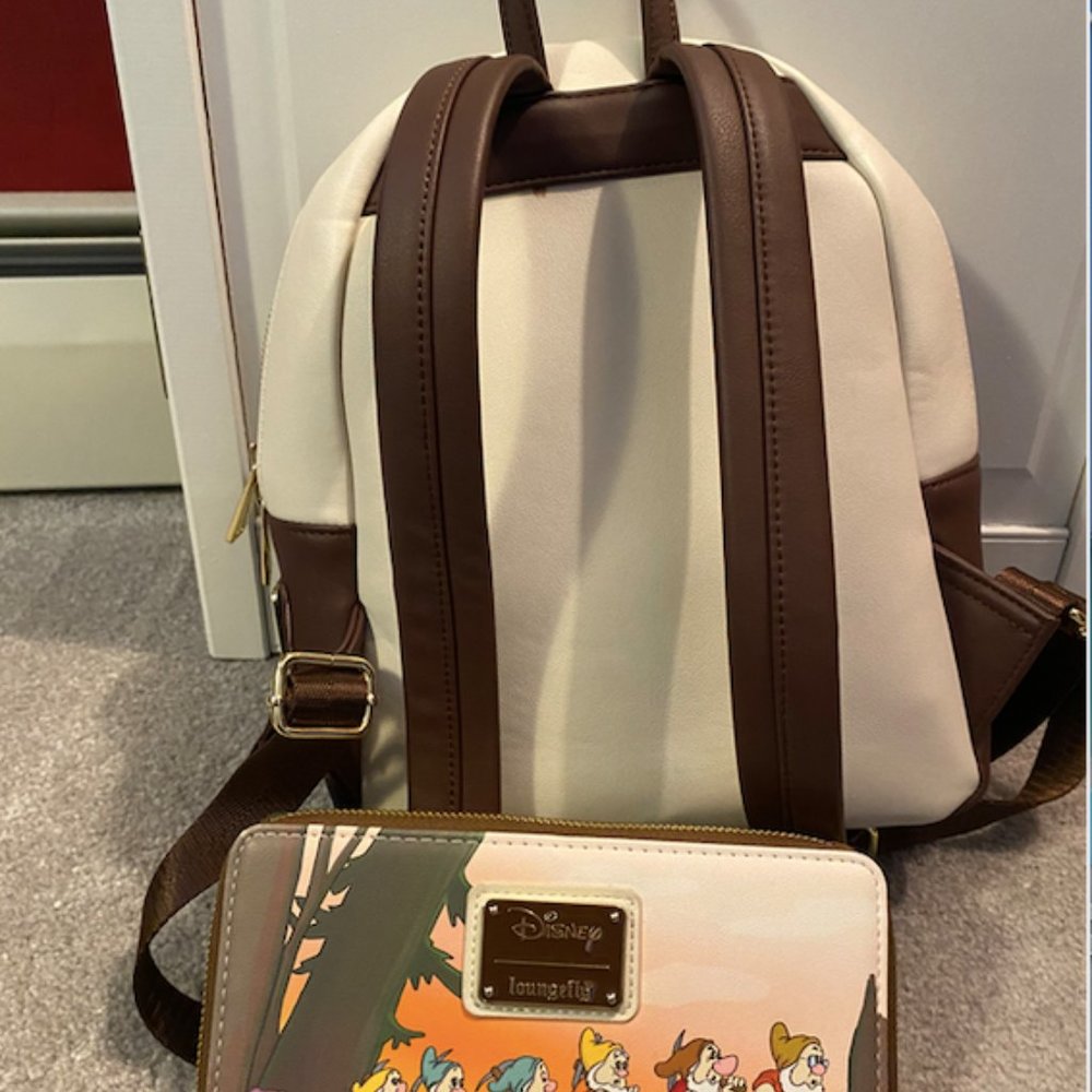 Loungefly Backpack and Matching Wallet SET Snow White and the Seven Dwarves EUC - Picture 2 of 5